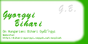 gyorgyi bihari business card